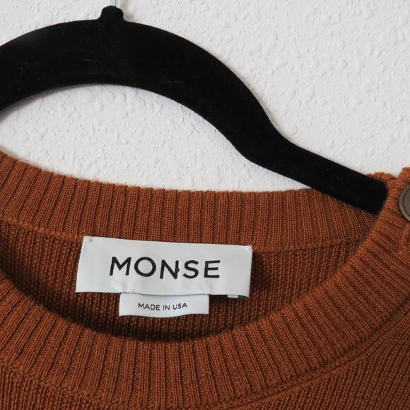 Monse Asymmetrical Knit Top w/ Silk Sleeves – Size S – Very Good - Picture 2 of 4